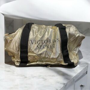 Victoria's Secret Gold and Black Travel Bag